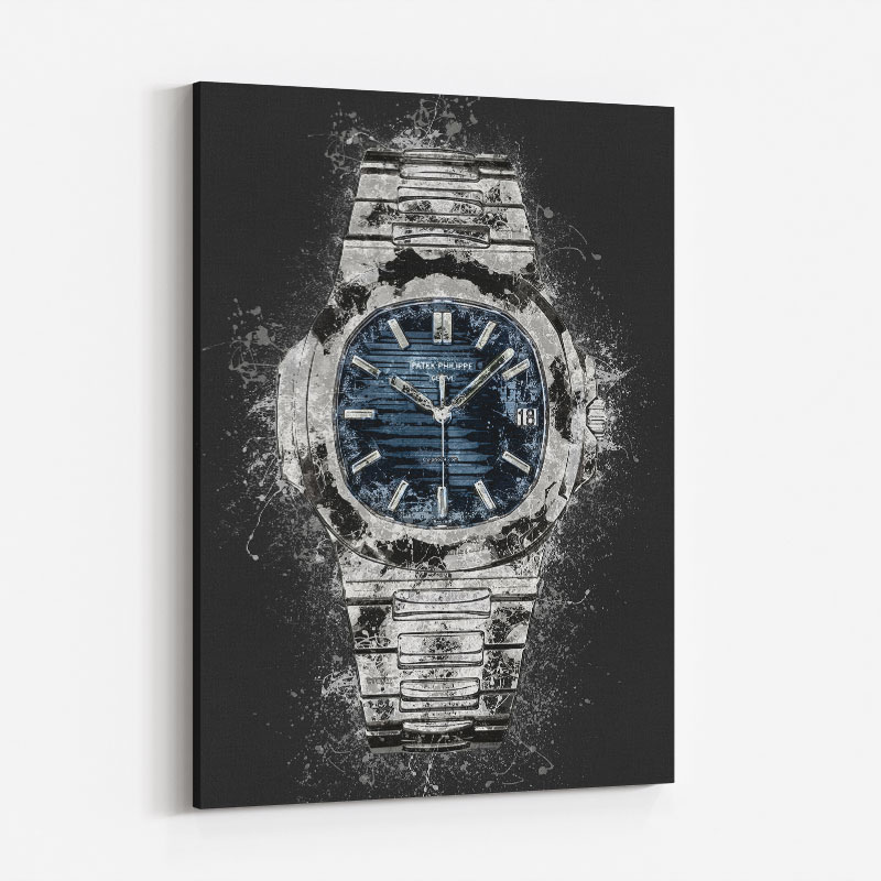 Patek Nautilus On Black Abstract Art Print