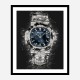 Patek Nautilus On Black Abstract Art Print