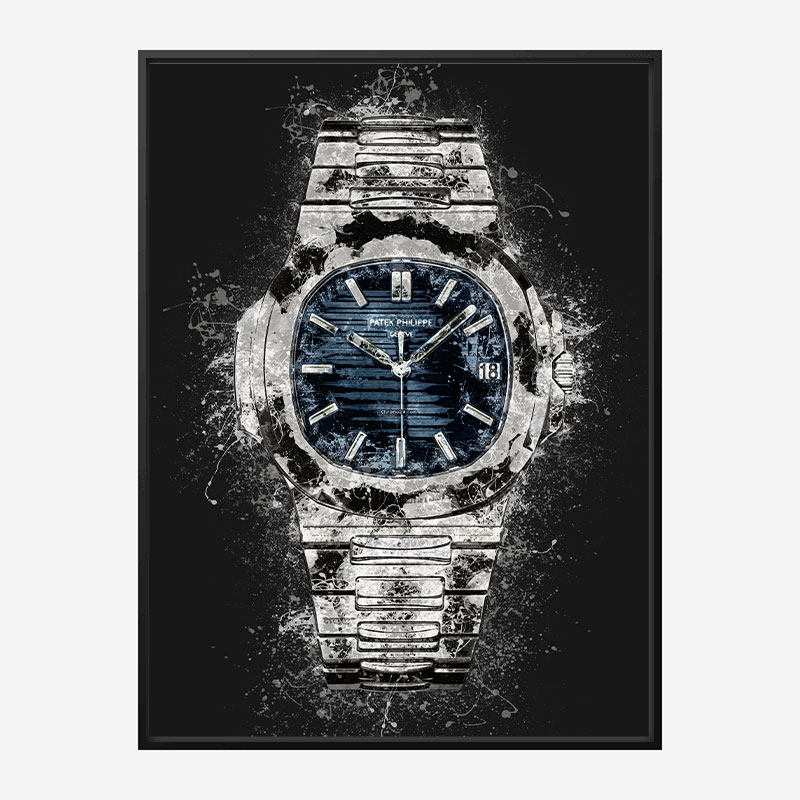 Patek Nautilus On Black Abstract Art Print