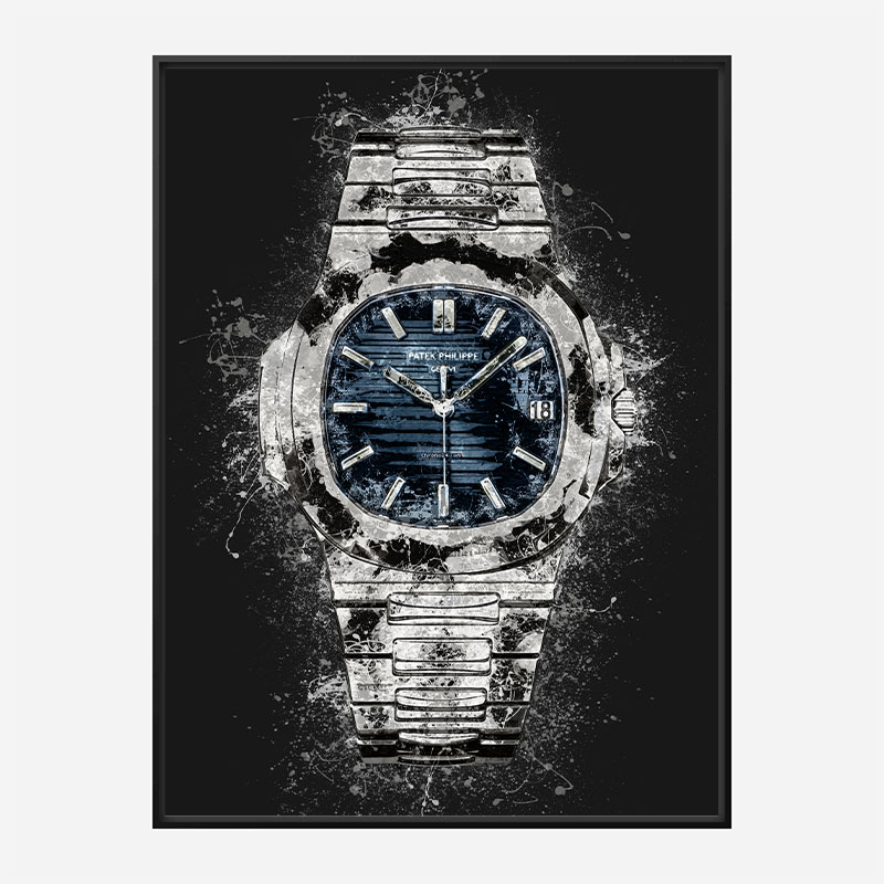 Patek Nautilus On Black Abstract Art Print