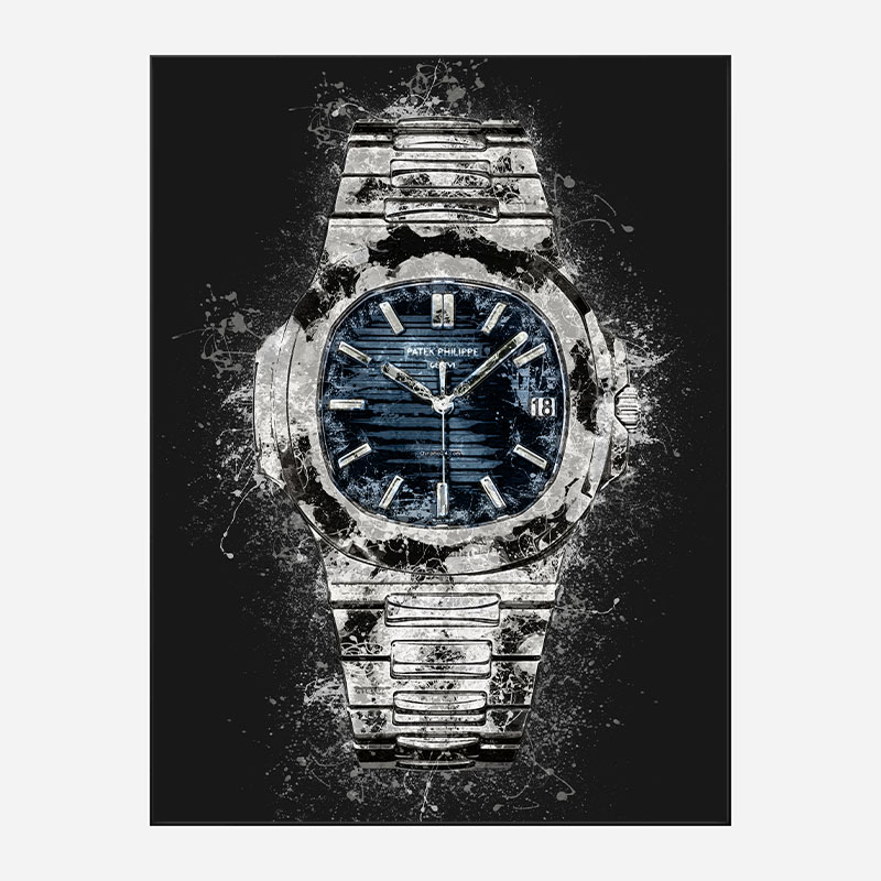 Patek Nautilus On Black Abstract Art Print