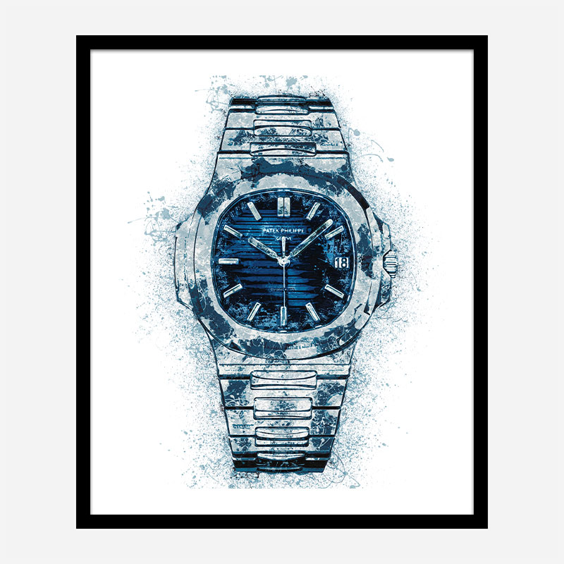 Patek Nautilus Blue Abstract Art Print