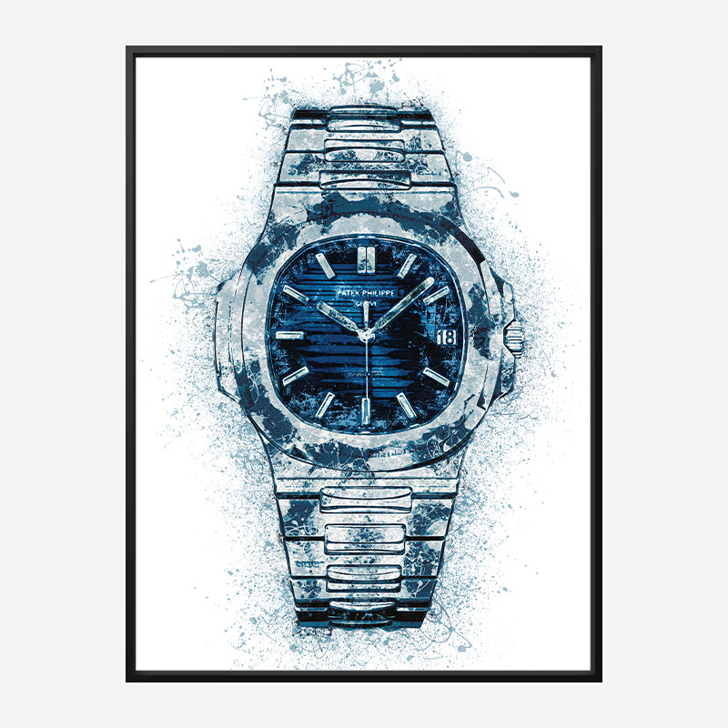 Patek Nautilus Blue Abstract Art Print