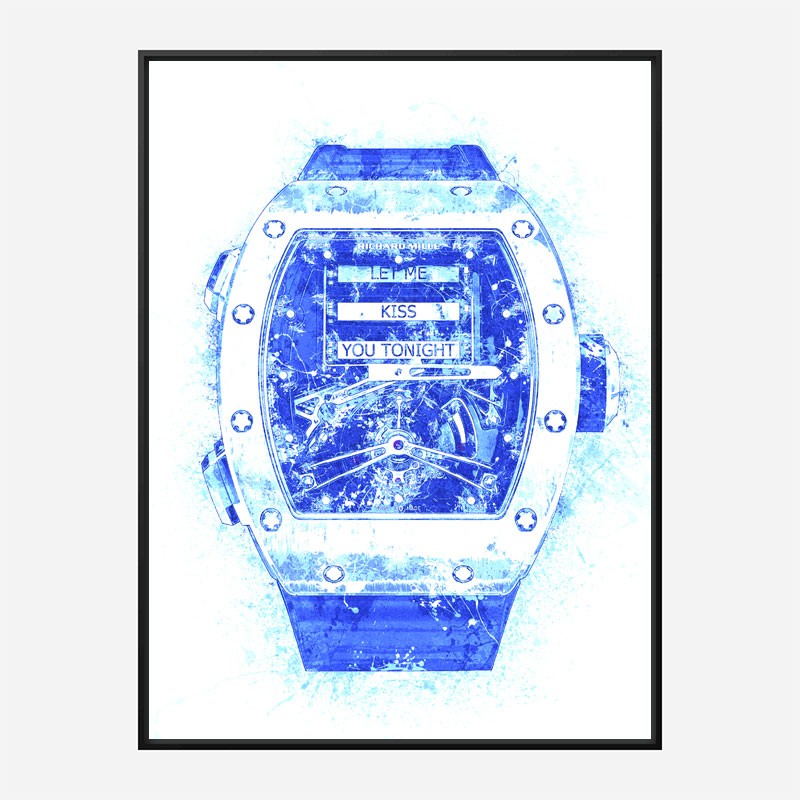 RM 69 Blue Grunge Abstract Art Print