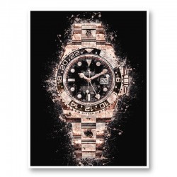 GMT Master Rose Gold On Black Abstract Art Print