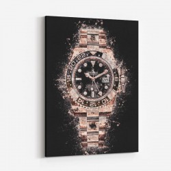 GMT Master Rose Gold On Black Abstract Art Print