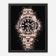 GMT Master Rose Gold On Black Abstract Art Print
