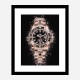 GMT Master Rose Gold On Black Abstract Art Print