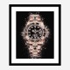 GMT Master Rose Gold On Black Abstract Art Print