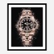 GMT Master Rose Gold On Black Abstract Art Print