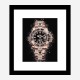 GMT Master Rose Gold On Black Abstract Art Print