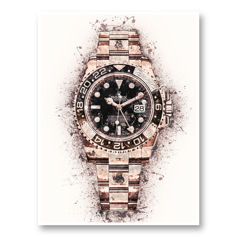 GMT Master Rose Gold Abstract Art Print