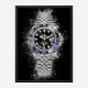 Rolex Batman On Black Abstract Art Print