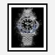 Rolex Batman On Black Abstract Art Print