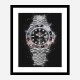 Rolex Pepsi On Black Abstract Art Print