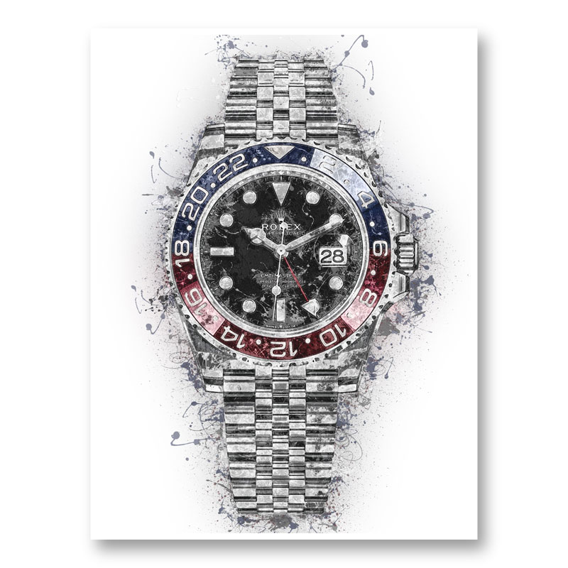 Rolex Pepsi Abstract Art Print