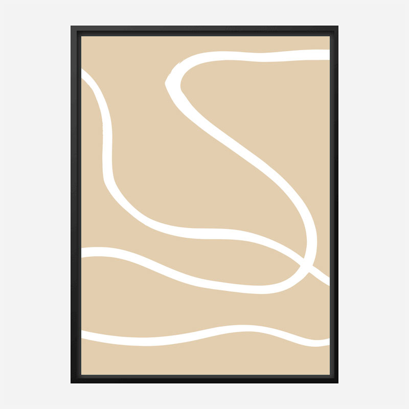 Beige Lines 01 Wall Art Print