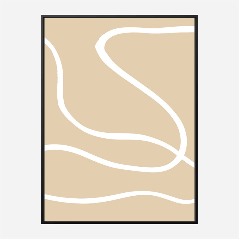 Beige Lines 01 Wall Art Print