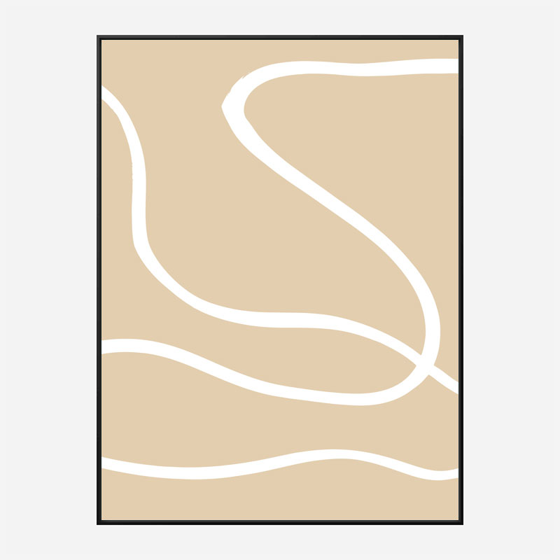 Beige Lines 01 Wall Art Print