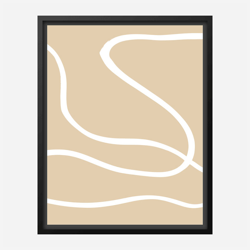 Beige Lines 01 Wall Art Print