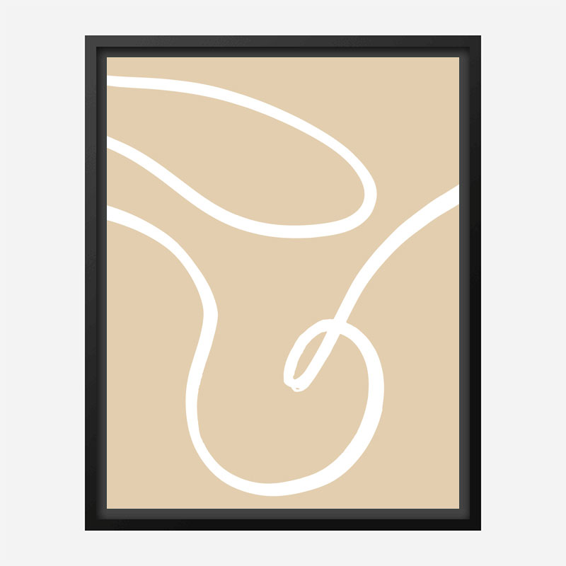 Beige Lines 02 Wall Art Print