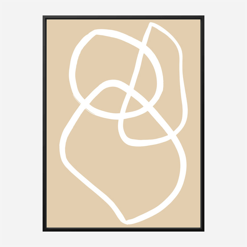 Beige Lines 03 Wall Art Print