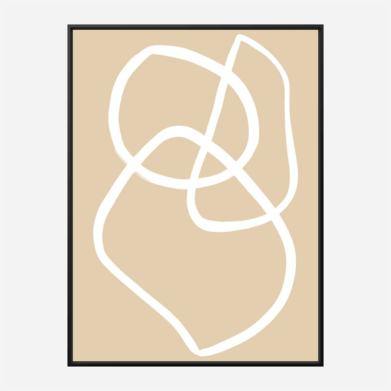 Beige Lines 03 Wall Art Print