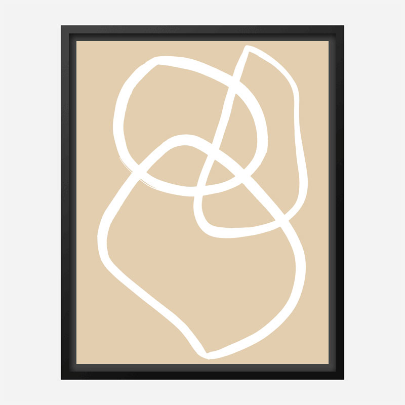 Beige Lines 03 Wall Art Print