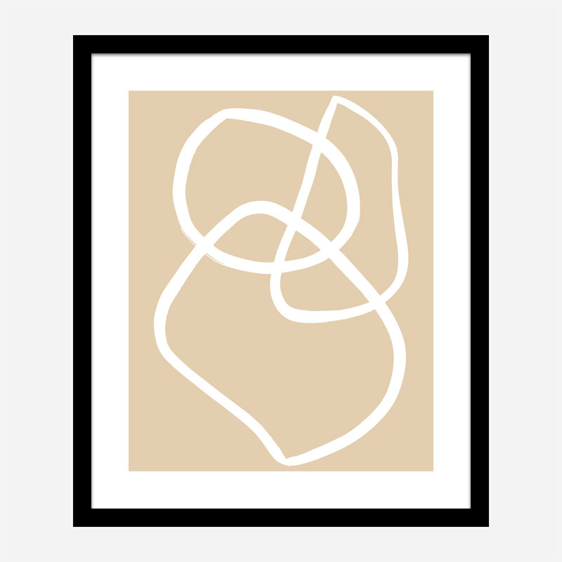 Beige Lines 03 Wall Art Print