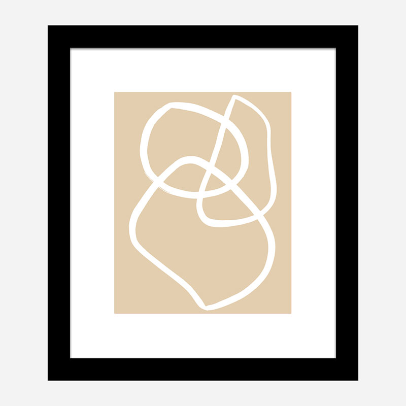 Beige Lines 03 Wall Art Print