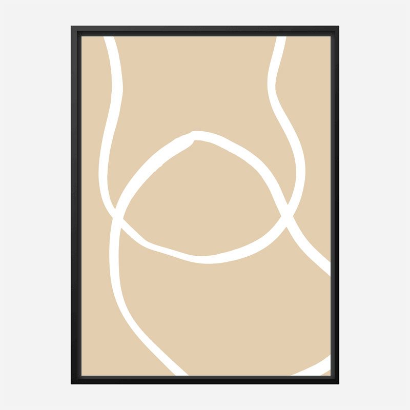 Beige Lines 04 Wall Art Print