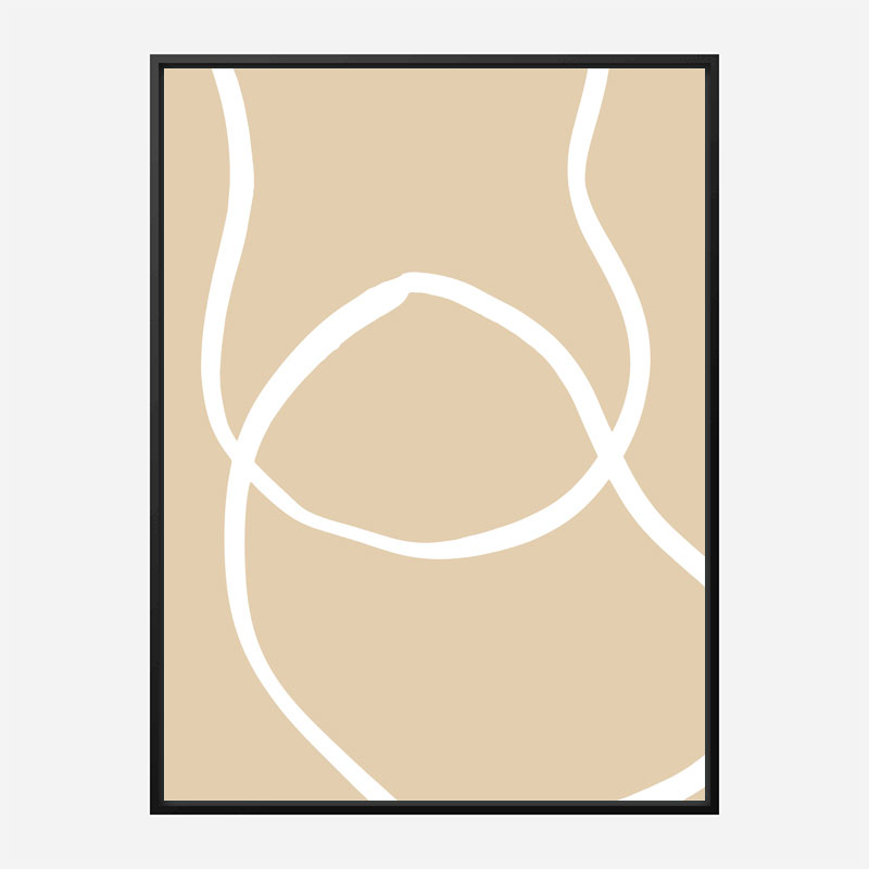 Beige Lines 04 Wall Art Print