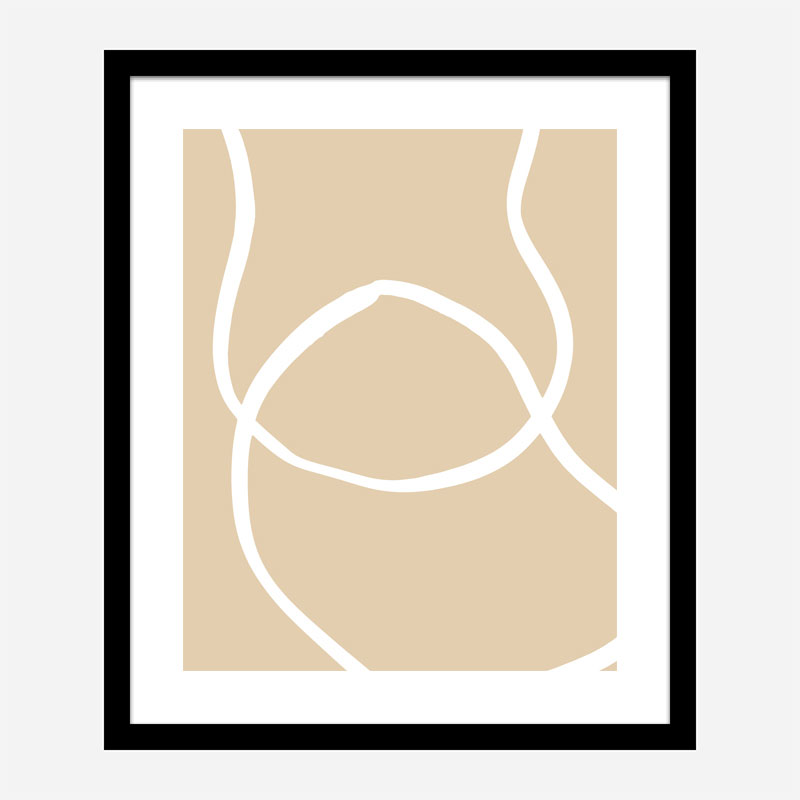 Beige Lines 04 Wall Art Print