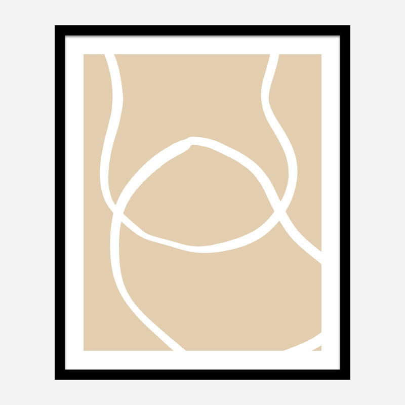 Beige Lines 04 Wall Art Print