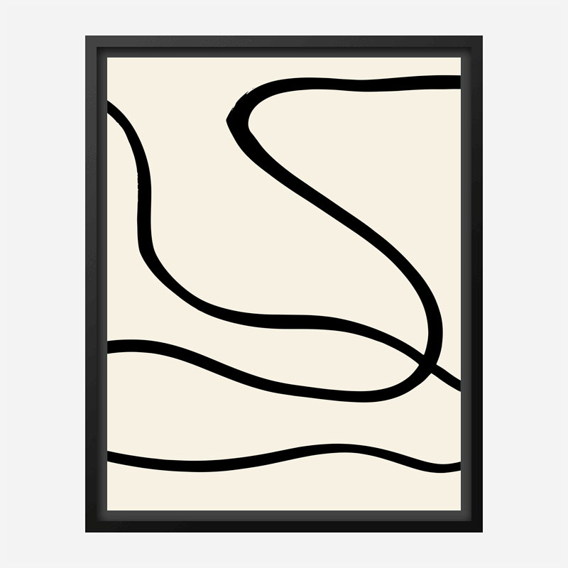 Black Lines 01 Wall Art Print