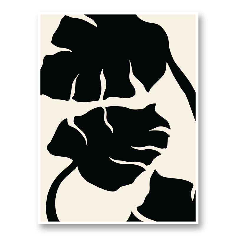 Monstera Black Wall Art Print