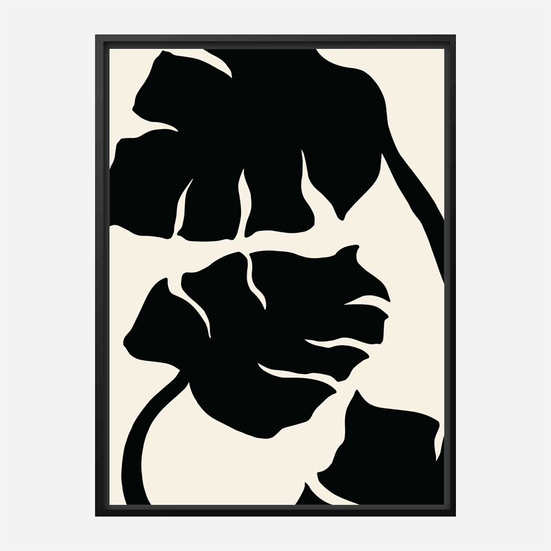 Monstera Black Wall Art Print