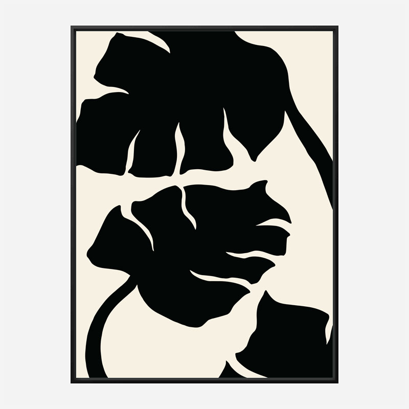 Monstera Black Wall Art Print