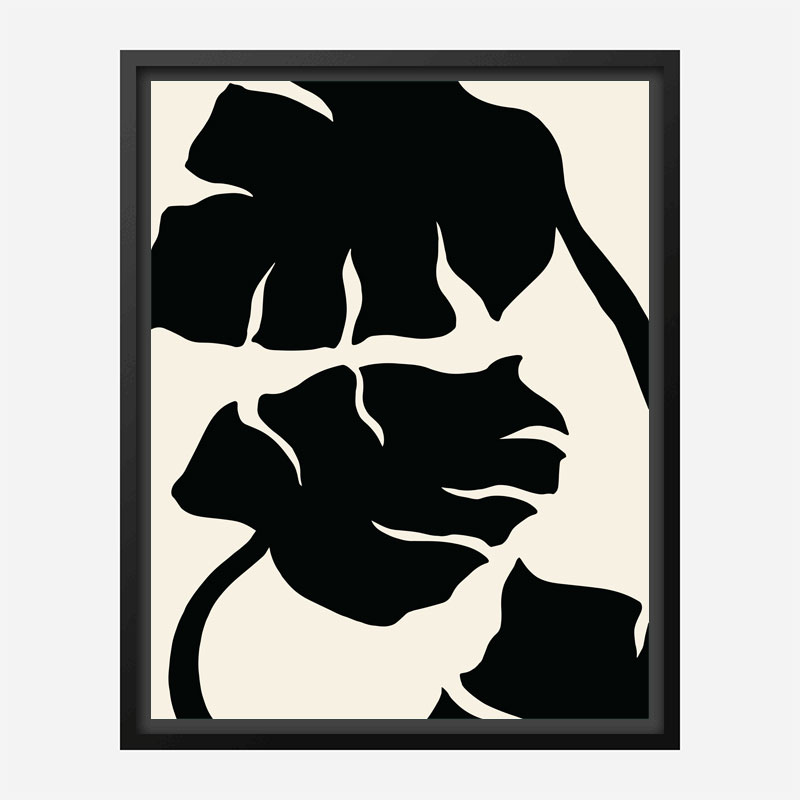 Monstera Black Wall Art Print