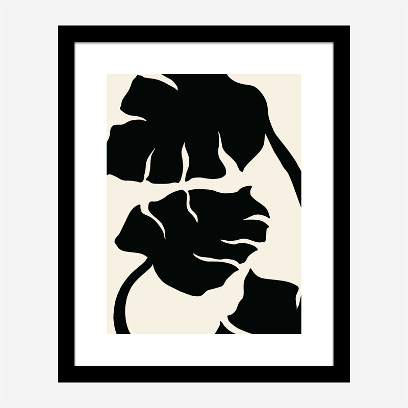 Monstera Black Wall Art Print