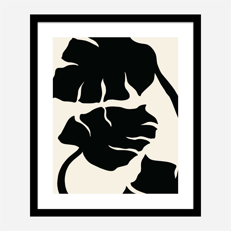 Monstera Black Wall Art Print