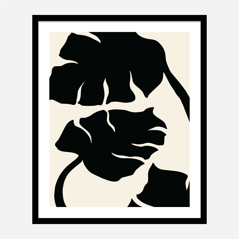 Monstera Black Wall Art Print