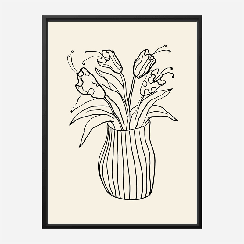 Vase Sketch Wall Art Print