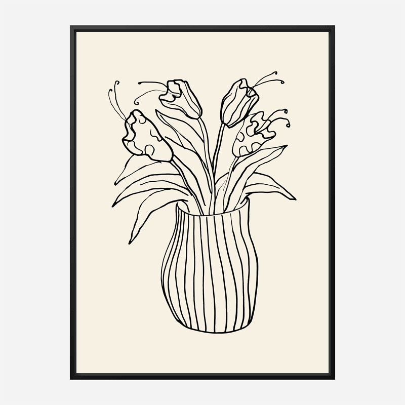 Vase Sketch Wall Art Print