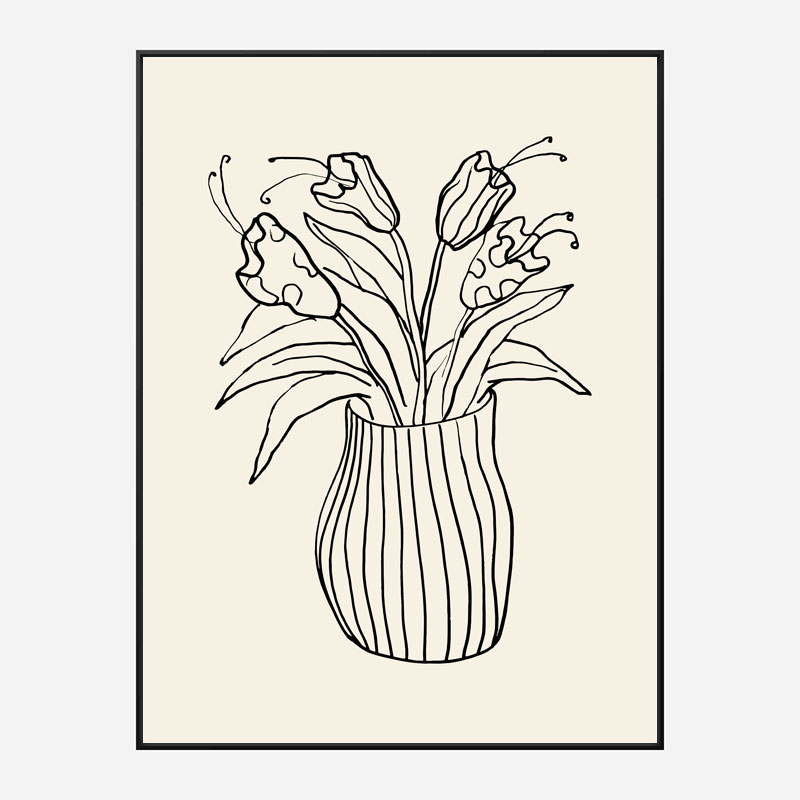 Vase Sketch Wall Art Print