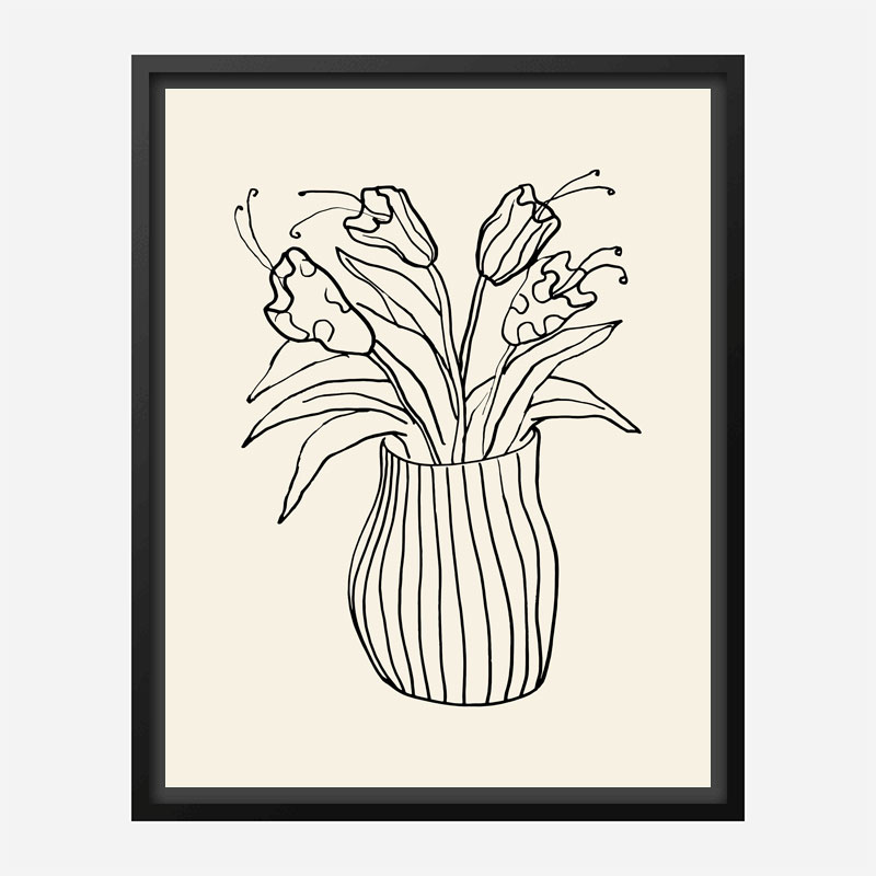 Vase Sketch Wall Art Print