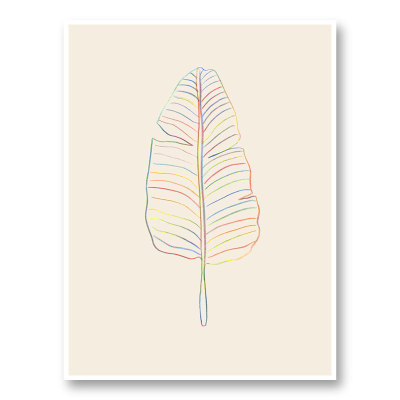 Banana Rainbow Leaf Wall Art Print