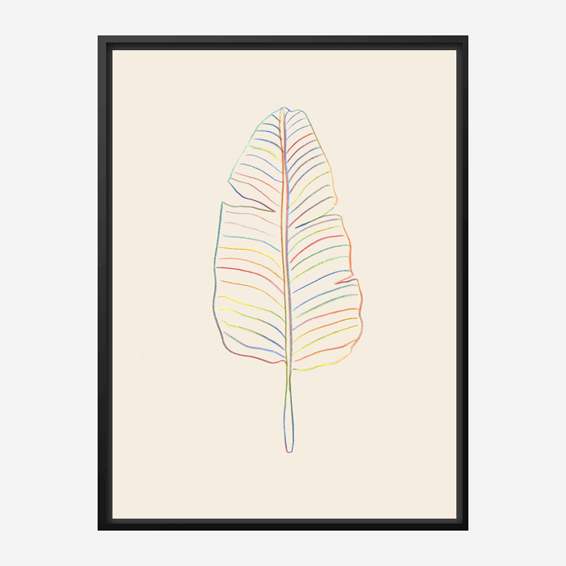 Banana Rainbow Leaf Wall Art Print