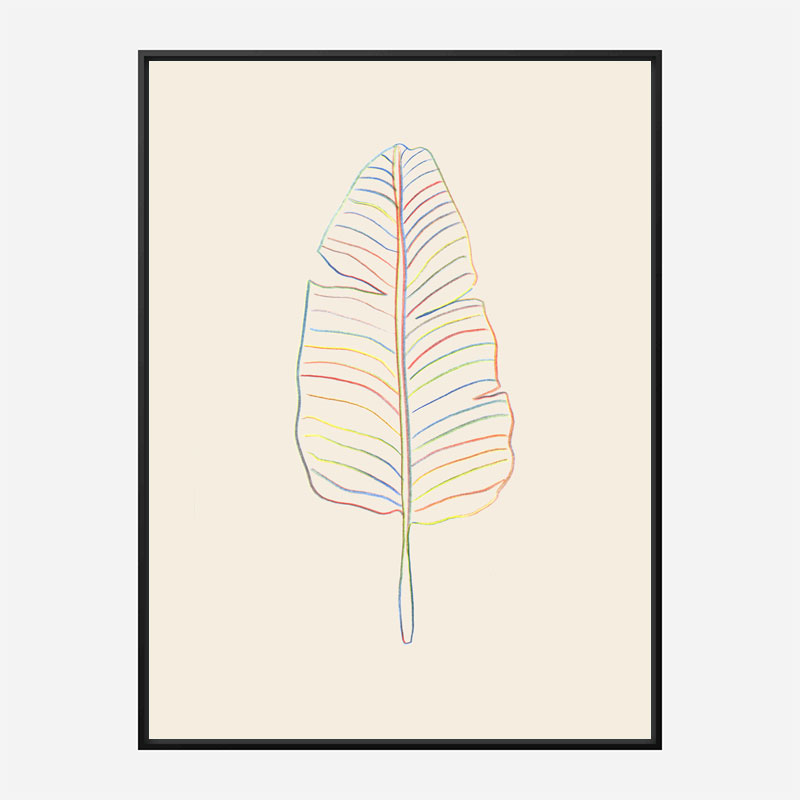 Banana Rainbow Leaf Wall Art Print