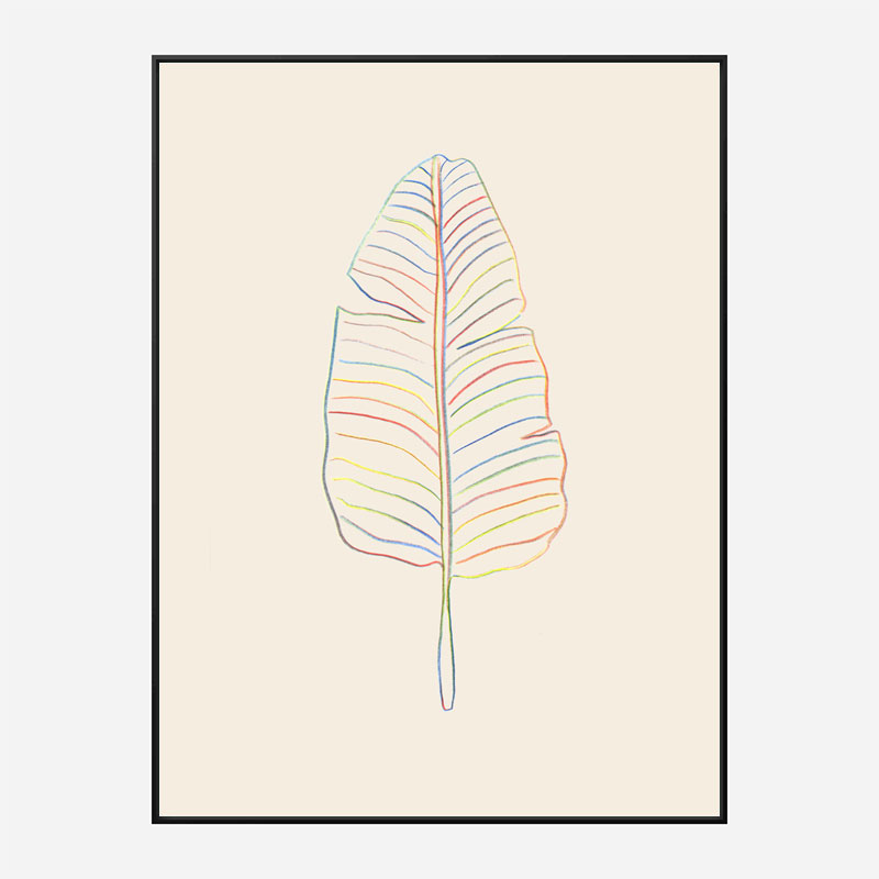 Banana Rainbow Leaf Wall Art Print